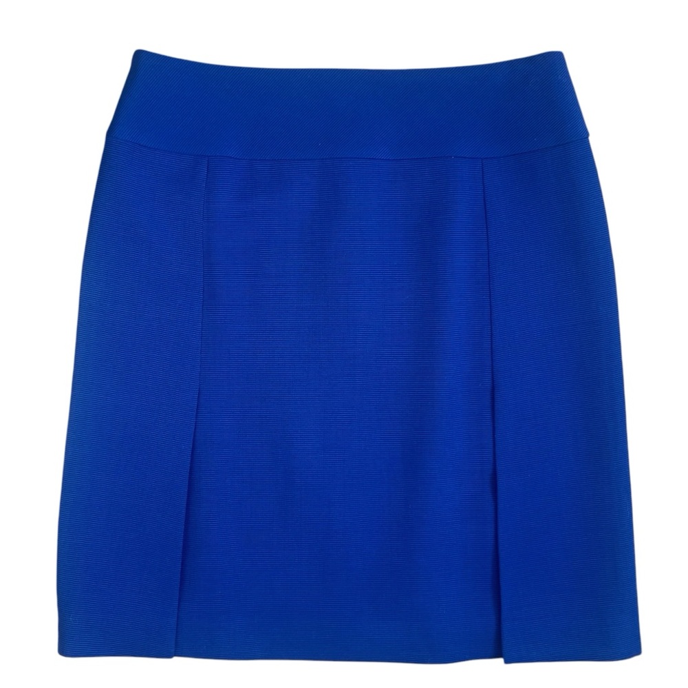Escada - Y2K Women's Lined Wool  Above The KneTextured Skirt - Royal Blue - US 8